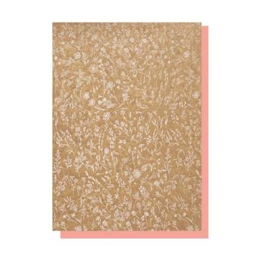 Imagem de Folhas Seda Kraft Estampa Floral Premium 25x35cm com 100 Presentes e Embalagens Criativas com Toque Sofisticado Eco Box (Branco)