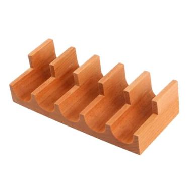 Imagem de Llazsybz Suporte de Madeira para Sushi, Suporte para Sashimi, Bandeja, Rústico, Multiuso, Expositor de Alimentos, Bandeja para Servir, Expositor de Tacos para, 5 Grades