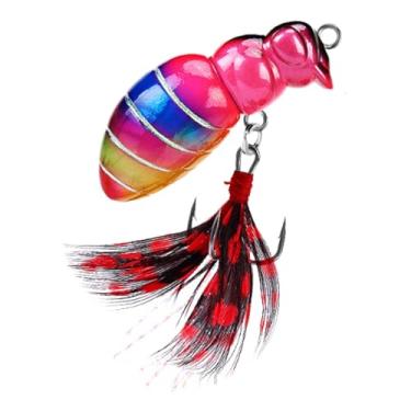 Imagem de RNXRZANK Iscas de Pesca Rígidas, Iscas Artificiais, Iscas de Natação para Walleye, Bagre, Bluegill, Cabeça Rosa