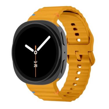 Imagem de Pulseiras de silicone esportivas compatíveis com Samsung Galaxy Watch 8 de 40 mm e 44 mm/8 Classic de 46 mm e mulheres, macia à prova d'água sem lacunas para Samsung Galaxy Watch 8 Classic de 46 mm/8