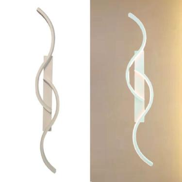 Imagem de Arandela Luminária Parede 74cm Minimalista Ondas Led 3000K Bivolt Bran