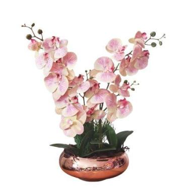 Imagem de Arranjo Flores Orquídeas Toque Real Com Vaso - La Caza Store