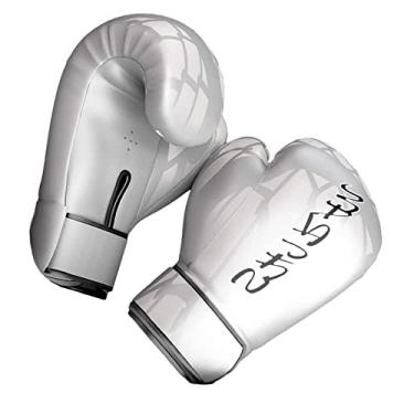 Imagem de KiBcsLic Professional Boxing Gloves Sparring Kickboxing Muay Thai Workout Fight Punching 8oz_White
