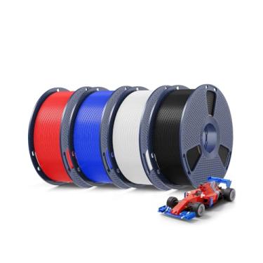 Imagem de SUNLU Pacote de filamentos de impressora 3D PLA+2.0 Upgrade 4KG, PLA Plus 2.0 Filamento 1,75 mm, impressão de alta velocidade, mais forte que o filamento PLA+, 1 kg por carretel, 4 pacotes, preto +