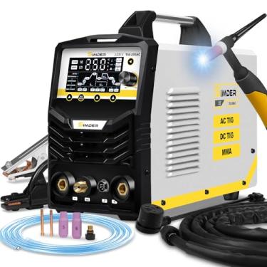 Imagem de SSimder TIG soldador AC/DC com pulso 250A soldador de alumínio AC TIG/DC TIG/Pulse TIG/SPOT TIG/Stick Dual Voltage TIG máquina de solda para manutenção de jardim doméstico DIY