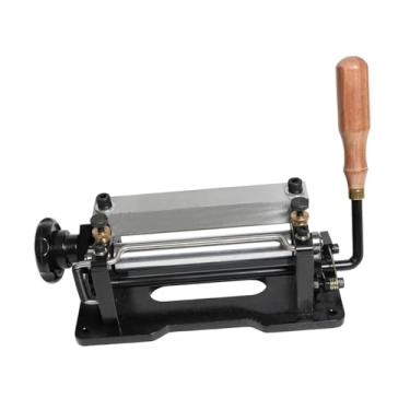 Imagem de Fenteer Máquina manual para descascar couro, ferramenta compacta de corte com manivela de madeira, dispositivo para descascar pulseiras de relógio de fábrica