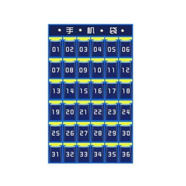 Imagem de YWJLQH Bolsa para suporte de celular, bolsa de armazenamento, suporte de parede numerado para pendurar na porta, bolso para sala de aula, organizador de, 42 Bolsos 67 X110cm