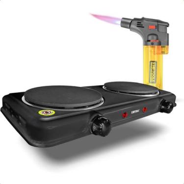 Imagem de Fogareiro Fogão Cooktop Duas Bocas 220v Chapa Elétrico Portátil 2000w 