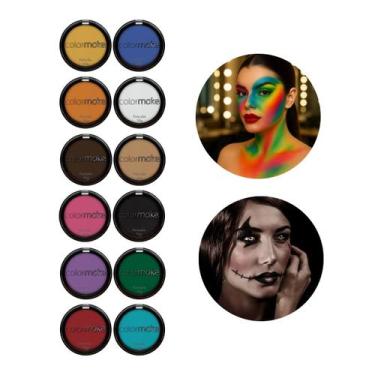 Imagem de Kit 12 Pancake Colormake 10g Todas Cores Maquiagem Artística Cosplay F