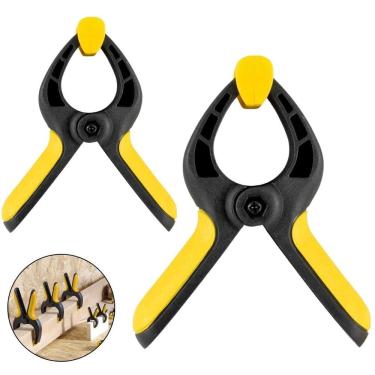 Imagem de Kit 2 Grampos Com Mola Sargento Prendedor Multiuso 4 E 9 Pol