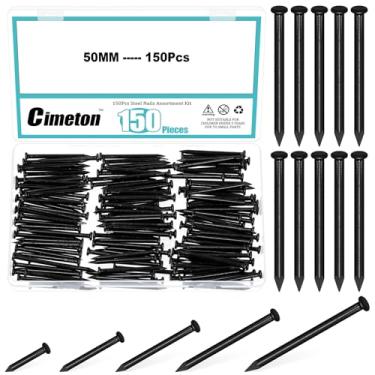 Imagem de Cimeton Pregos de aço para parede de concreto para parede de concreto para drywall de tijolo de concreto (preto, 50 mm)