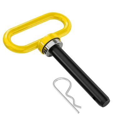 Imagem de Nilight Pino de engate de ímã de neodímio ultra forte para serviço pesado de 1,5 cm de diâmetro amarelo para cortador de grama, trator, carga de reboque, trailer ATV