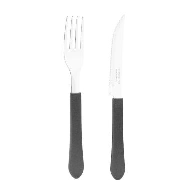 Imagem de Garfo e Faca Tramontina Leme Inox - Kit 12 Garfos e 12 Facas