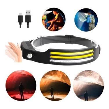 Imagem de Lanterna Cabeça 3 Leds Recarregável Usb Camping Pesca - Shopmix