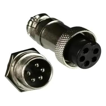 Imagem de Par De Conector Circular Gx16 Mike - 5 Vias - OEM