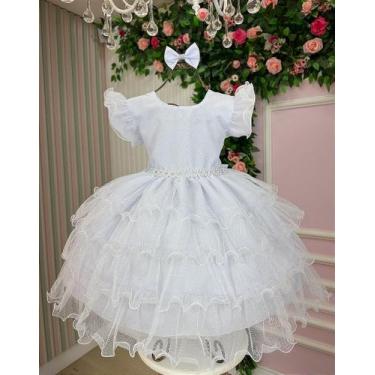 Imagem de Vestido Ysa Kids Belinda Branco para Meninas, Branco, 12
