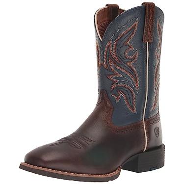 Imagem de ARIAT Bota masculina Knockout Western, Uísque escuro/azul xerife, 10.5
