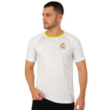 Imagem de Camisa Real Madrid Masculina Listras Branco/Dourado Balboa, Branco, Do