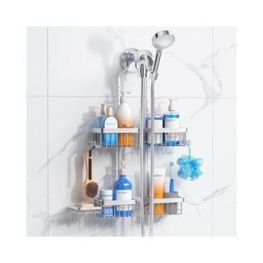 Imagem de Organizador de 4 níveis em alumínio ajustável Shower Caddy Sewulidon