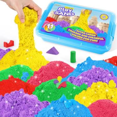 Imagem de Play Sand em Mini Play Sand para crianças de 5 kg e 6 areias coloridas