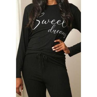 Imagem de Pijama De Frio Feminino Sweet Dreams Empório Do Algodão, XXG, Preto