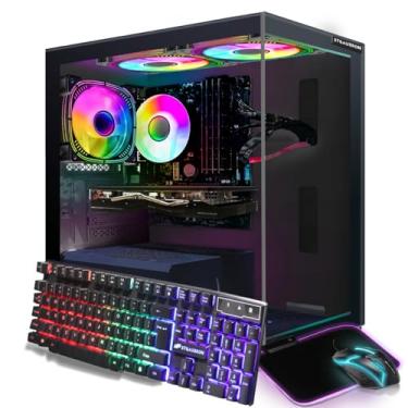 Imagem de STGAubron Computador PC Gaming Desktop, Radeon RX 580 16G GDDR5, Intel Core i7 até 3,9G, 16G RAM, 512G SSD, 600M WiFi, BT 5.0, RGB Fan x3, Windows 11 Home