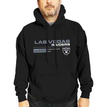 Imagem de Team Fan Apparel Moletom com capuz adulto NFL Speed Stat Sheet de lã - unissex sem etiqueta - Pulôver de futebol oficialmente licenciado (Las Vegas Raiders - preto, adulto grande)