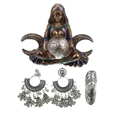 Imagem de Kit de pedras de cristais naturais falsos, brinco, anel, estatueta, para meditação, ioga, decoração de escritório doméstico multicolorido