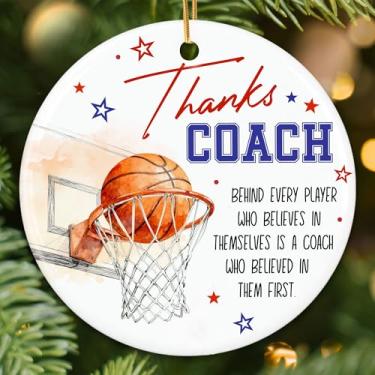 Imagem de Placa de cerâmica para presente de treinador de basquete, decoração esportiva inspiradora, design de estrelas e aros