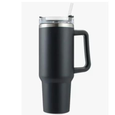 Imagem de Copo Térmico 600 ml Aço Inoxidável Branco - Parede Dupla, Isolamento a Vácuo, Conserva Gelado por 4 h/Quente por 1,5 h (PRETO)