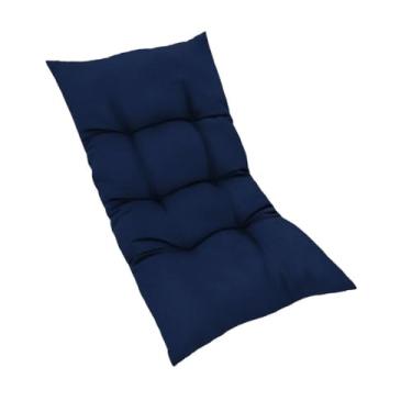 Imagem de Colchonete Futon 120X60 cm Dobrável Enrolável Decorativo Almofada sofá(Azul Marinho)