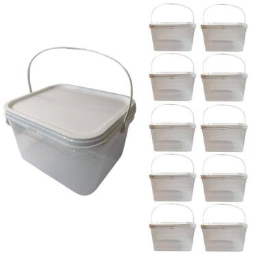 Imagem de Balde Retangular Transparente Para Paçoca-Kit 10 Pçs