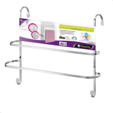 Imagem de 2X Suporte Para Toalhas Duplo Passerini Cromado De Pendurar