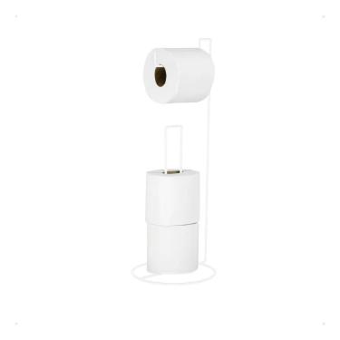 Imagem de 2X Suporte De Chão Porta Rolo Papel Higiênico Banheiro Aço P