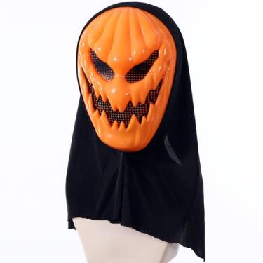 Imagem de Máscara de Halloween Pumpkin Skull Full Face PVC para adultos e crianç