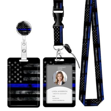 Imagem de Cordão retrátil para crachá de identificação com clipe e chaveiro, ajustável, bonito carretel de separação, durável e perfeito para mulheres enfermeiras, professoras, trabalhadoras de escritório