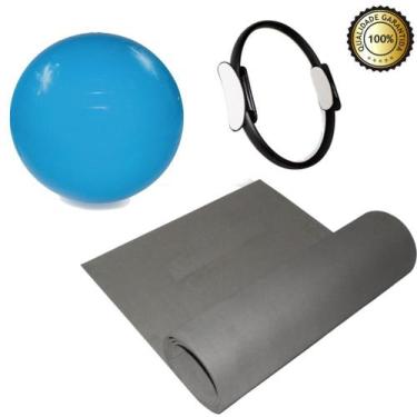 Imagem de Kit Yoga Pilates Funcional Anel Tapete Azul E Bola Suíça - Infinity