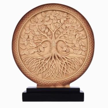 Imagem de DOVDOV Escultura decorativa de árvore da vida abstrata amarela macia decoração de casa decoração de casa decoração moderna ornamento de casa ideal para estantes de escritório, mesas de café e armários