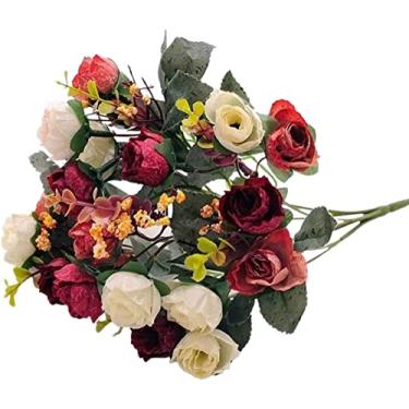 Imagem de LMJYU Centros de mesa elegantes rosa de seda: decoração floral simulada para arranjos de mesa