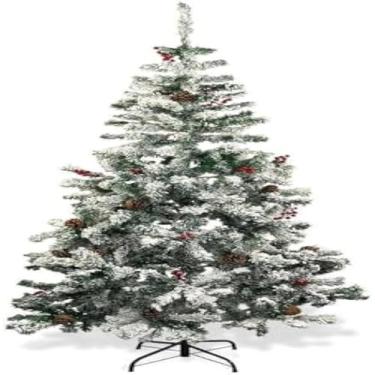 Imagem de Arvore natalina pinheiro artificial verde, decoracao festiva, luxuosa, galhos numerosos, charmosa