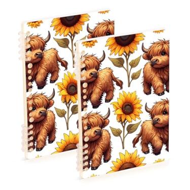 Imagem de Burbuja Cadernos com nome, papel pautado universitário A5 com 60 folhas, fichário para escritório, 2 unidades