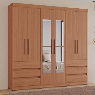 Imagem de Guarda-Roupas Panamá 100% MDF Tuboarte 6 Portas 6 Gavetas e Espelho