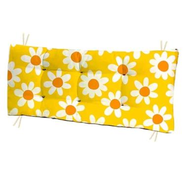 Imagem de Almofada Futon Estampada 110x35 para Banco e Cadeira Almofada para Banco Moderna e Decorativa (Margaridas)