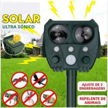 Imagem de Repelente De Animais Solar Ultrassônico Para Cães, Gatos E Pássaros - 