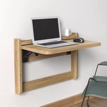 Imagem de Mesa dobrável, mesa de jantar de cozinha montada na parede, mesas de parede para espaços pequenos, mesa de computador suspensa flutuante, para estudo, jantar, quarto, banheiro (63,5 cm/25 pol, cor de