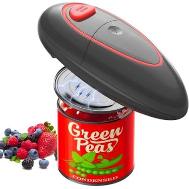 Imagem de Abridor de latas elétrico de um toque serve para quase todos os tamanhos de latas para idosos com artrite, abridor de latas portátil operado por bateria com borda lisa, utensílios de cozinha seguros