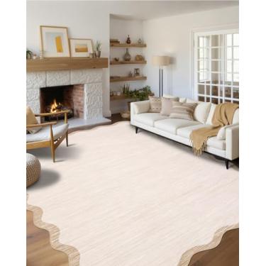 Imagem de GarveeHome Tapete grande recortado para sala de estar, 20 x 25 cm - Lavável à máquina, tapetes modernos, com bordas neutras, sem queda, para quarto, berçário, sala de aula, dormitório, 2,4 m x 3 m