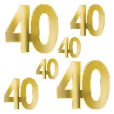 Imagem de Beistle 12 peças de papel cartão dourado feliz aniversário de 40 anos decorações para casa e escritório, 11,4 cm - 29,2 cm