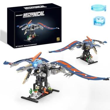 Imagem de Suplanet Mechanical Pterosaur Building Set with Lights, Rotatable Link Components & Display Stand, STEM Building Set for Boys 8-14, Home Office Decor for Adults, Mechanical Enthusiasts（586PCS）
