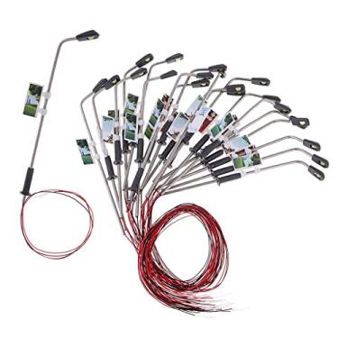 Imagem de JWQFBC Conjunto de 20 Miniaturas de Postes de Luz LED para, Escala N 1:150, B